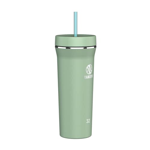 Image of Takeya 32 oz Stainless Steel Insulated Tumbler with Straw Lid, Premium Quality, Sweatproof