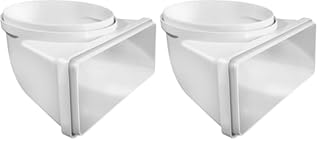 La Ventilazione CGV229B Curva verticale da tubo tondo ø 150 mm a rettangolare 220x90 mm in ABS. Colore bianco (Confezione da 2)