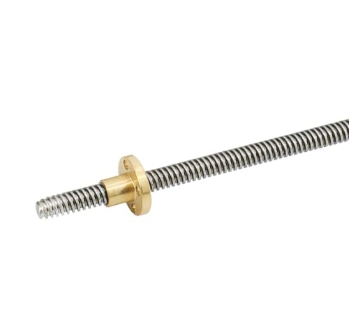 Metal Ball Screw nut 3D Printer T12 Lead Screw OD 12mm Pitch 2mm Lead 4mm 200mm 250mm 300mm 400mm 500mm with Nut(400MM)