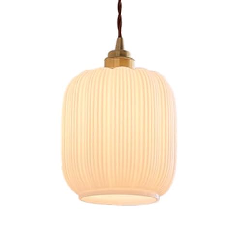 Suspension verre cuivré E27 avec abat-jour simple pour éclairage de cuisine