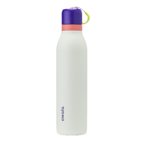 Image of Owala FreeSip Twist Insulated Stainless Steel Water Bottle with Straw for Sports and Travel, BPA-Free, 24-oz, Purple /Green (Minty Horizons)