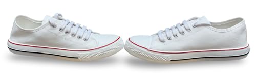 Image of Classic Canvas Low-Top Sneakers, Casual Lace-Up Style with Rubber Sole for Mens