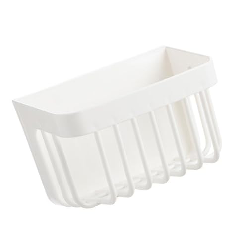 WPKD BLUEIY Soporte para toallas faciales, cesta de almacenamiento multifuncional de plástico para baño y cocina, color blanco, organizador que ahorra espacio, fácil instalación