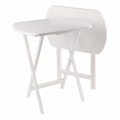 Image of Winsome Corbett Set of 2 Oversized Foldable Snack Tables, Easy to Store Portable Fold Up Table Set for Kitchen, Living Room TV Dining, Crafts, Puzzles, Work from Home