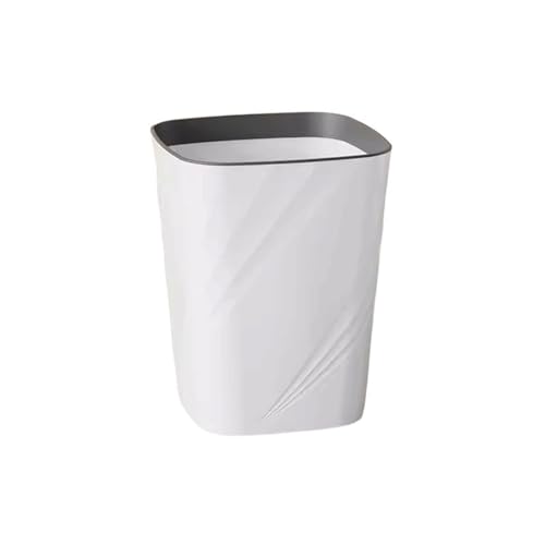 Poubelle de cuisine grande taille blanche avec anneau de pression