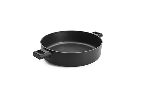 Woll Eco Logic QXR - Cacerola redonda con 2 asas laterales, inductiva, diámetro de 32 cm, 8 cm de alto, apta para todo tipo de cocinas, sin PFAS, revestimiento antiadherente, aluminio fundido, apto