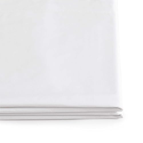 Image of Tommy Hilfiger - Sheet Set, Cotton Percale Bedding with Matching Pillowcases, Crisp & Cool, Solid Home Essentials (White, King)
