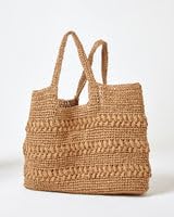 L*Space Changing Tides Bag, Lightweight Oversized Tote Featuring Top Handle and Woven Fabric Detail, Spacious Design and Versatile Design, Natural2
