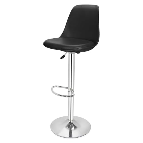 DPI Modern Height Adjustable and 360 Degree Revolving Bar Stool | Kitchen Chair Suitable for Kitchen Cafeteria Dining Office Shops | (1, Charcoal Black)