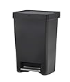 Rubbermaid Premier Series II Step-On Trash Can for Home and Kitchen, with Lid Lock and Slow Close, 12.4 Gallon, Charcoal, for Home/Kitchen/Garage/Apartment/Office
