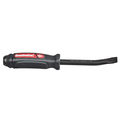 Image of Mayhew 60137 5-C Dominator Pry Bar, Curved, 10-Inch OAL | Fully Heat-Treated Steel, Strikeable Cap & Shock-Absorbing Ergonomic Handle