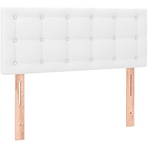 vidaXL Cabecero Dormitorio Cabezal Tapizado Cuero Sintético Blanco Cover