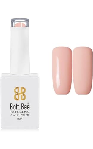 Image of Bolt Bee Soft Nude Pink Color Gel Nail Polish Soak Off UV Gel DIY at Home Manicure Salon Nail Art