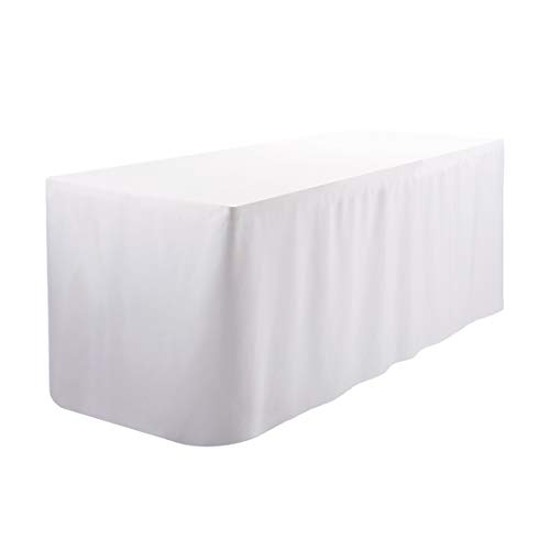 Waysle 4 Feet (L x W: 48"X30") Rectangle Fitted Tablecloth for Wedding Party