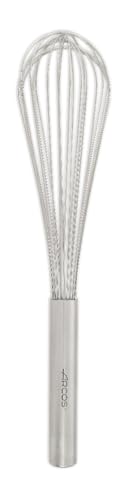 Arcos Batidor de Varillas Manual - Acero Inoxidable para Cocina - 300 mm - Ideal para Mezclar y Batir - Mango Ergonómico - Color Plata