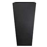 Kante 28' H Square Concrete Indoor Outdoor Modern Tall Tapered Planter Burnished Black