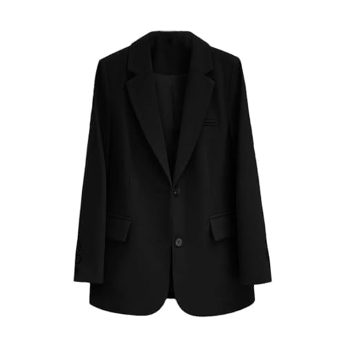 Blazer noir ample pour femme - Veste de bureau mi-saison chic style coréen XL