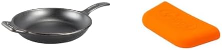 Lodge BOLD 12 Inch Seasoned Cast Iron Skillet + Lodge BOLD Silicone Hot Handle Holder - Fiery Orange