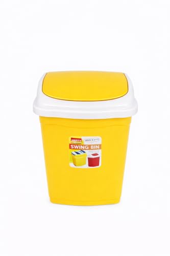 Image of ARISTO Plastic Small Swing Dustbin 9 Ltr (Yellow)