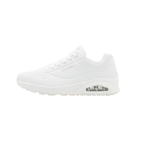Skechers Herren UNO Stand On Air Sneaker, White Durabuck/Mesh, 43 EU