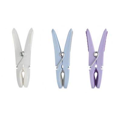 Lakeland Flower Design Soft Grip Clothes Pegs, 2 x Packs of 20 - Assorted Colours