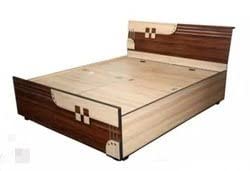 Image of Bhardwaj and SONS Premium Look Teak and Plywood Bed with Storage (Medium, Blue)
