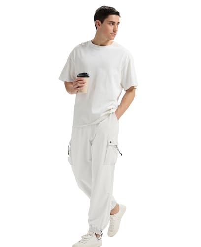 Susclude Parachute Cargo Pants for Men Loose Fit Baggy Sweatpants Casual Pant with Pocket Outdoor Drawstring Trousers 20253