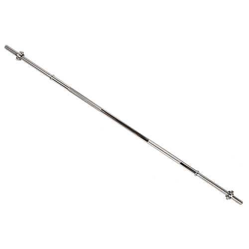 OLIXIS 60” Standard Straight Barbell with Star Locks, Strength Training Workout Body Exercise 1” Diameter, Chrome