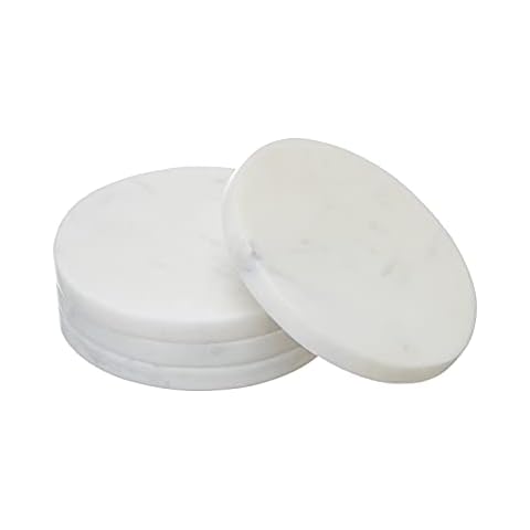 EHC Set of 4 Solid Marble Coasters Cover