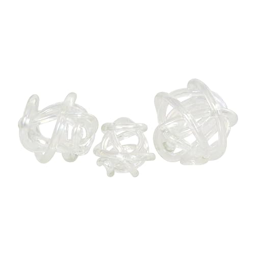 Juego de 3 esculturas decorativas de cristal transparente miniatura 1