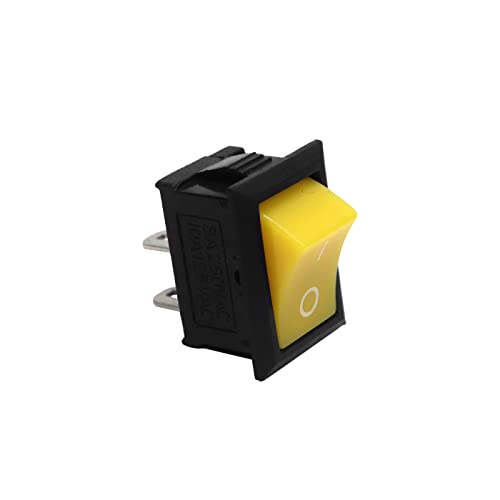 Image of Electronic spices Small Mini Boat Snap-in 2-Pin Plastic On /Off Rocker Switch Button (100psc) (YELLOW)