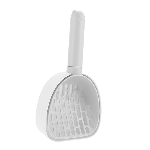 HANABASS 猫砂シャベル ペットの猫砂スクーパー 細かいごみのスクープ パラ くずスクーパー キャットニップ 自動 猫砂スクープ おもちゃ 子猫ボウル ペット用トイレ砂拾い プラスチック 白い