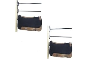 2-Pack Wall Mounted Horse Saddle Pad and Blanket Racks - Swing Out...