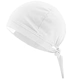 B-well Verona Op Haube mit Spandex Stoff OP Hauben Stoff für Ärzten, Krankenschwestern, Zahnärzten, Pharmazeuten, Tierärzten, Medizinischem Personal (1, Weiß, Standard)