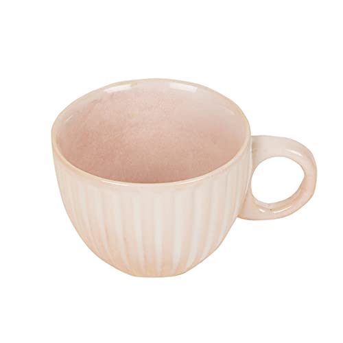Image of AAKRITI ART CREATIONS Flamingo Pink Tea Cups Set of 6 | Ceramic Cup Set | Multipurpose Utility Cups | Modern Art Ceramic Cups | Glossy Finish, Light Pink Tea Cup Set