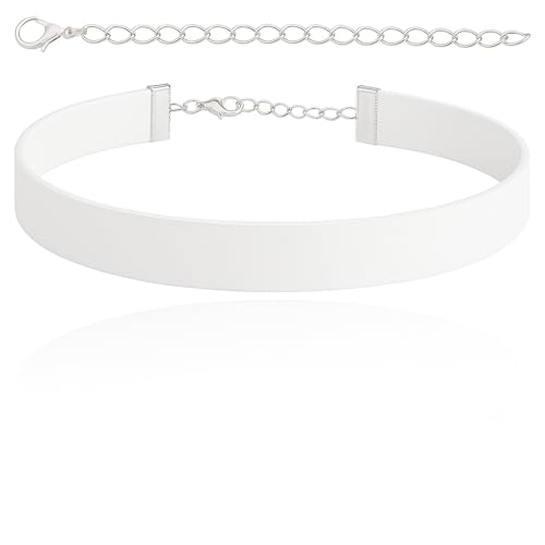 STACKABLE CREATIONS Gargantilla de cuero negro para mujer, liso, estilo gótico, collar de cuello sexy para mujer, Cuero, No es una piedra preciosa