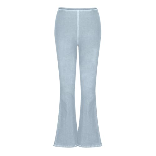 Women's Pull on Flare Jeans Ladies Elastic Skinny Flared Bootcut Denim Pant Jeggings Mid Waisted Bell Bottom Pants3