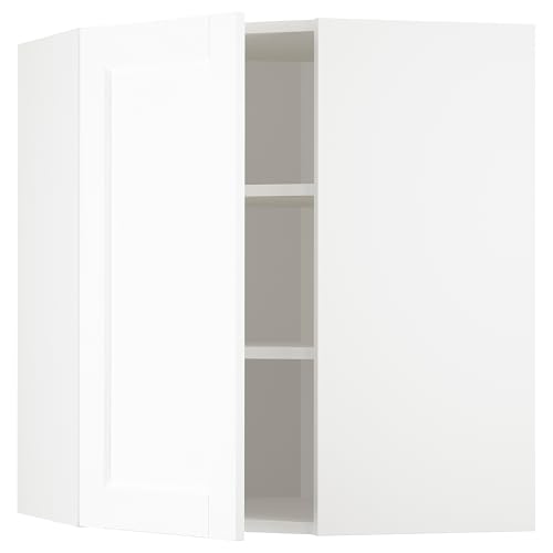 Meuble d'angle mural METOD blanc étagères cuisine 68x80 ProTuning