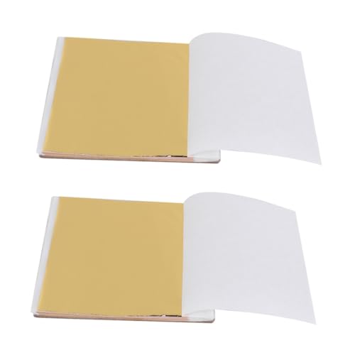 LALAFINA 2sets Gold Sheets Foil Paper 9x9cm Imitation Leaf for Craft Decoration Art Projects Makeup Manicure 100sheets*2