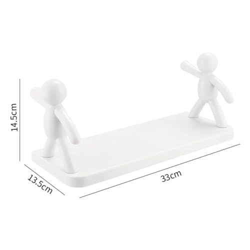 Image of Oblivion Bathroom Stick On Shelf 1 Pc - Heavy Duty Adhesive Wall Mounted Organizer Rack Without Drilling for Bathroom, Toilet, Kitchen & Living Room, Multipurpose Floating Wall Shelf for Home Storage