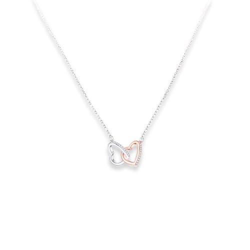 Collier pendentif cœurs entrelacés argent sterling zirconium pour femme