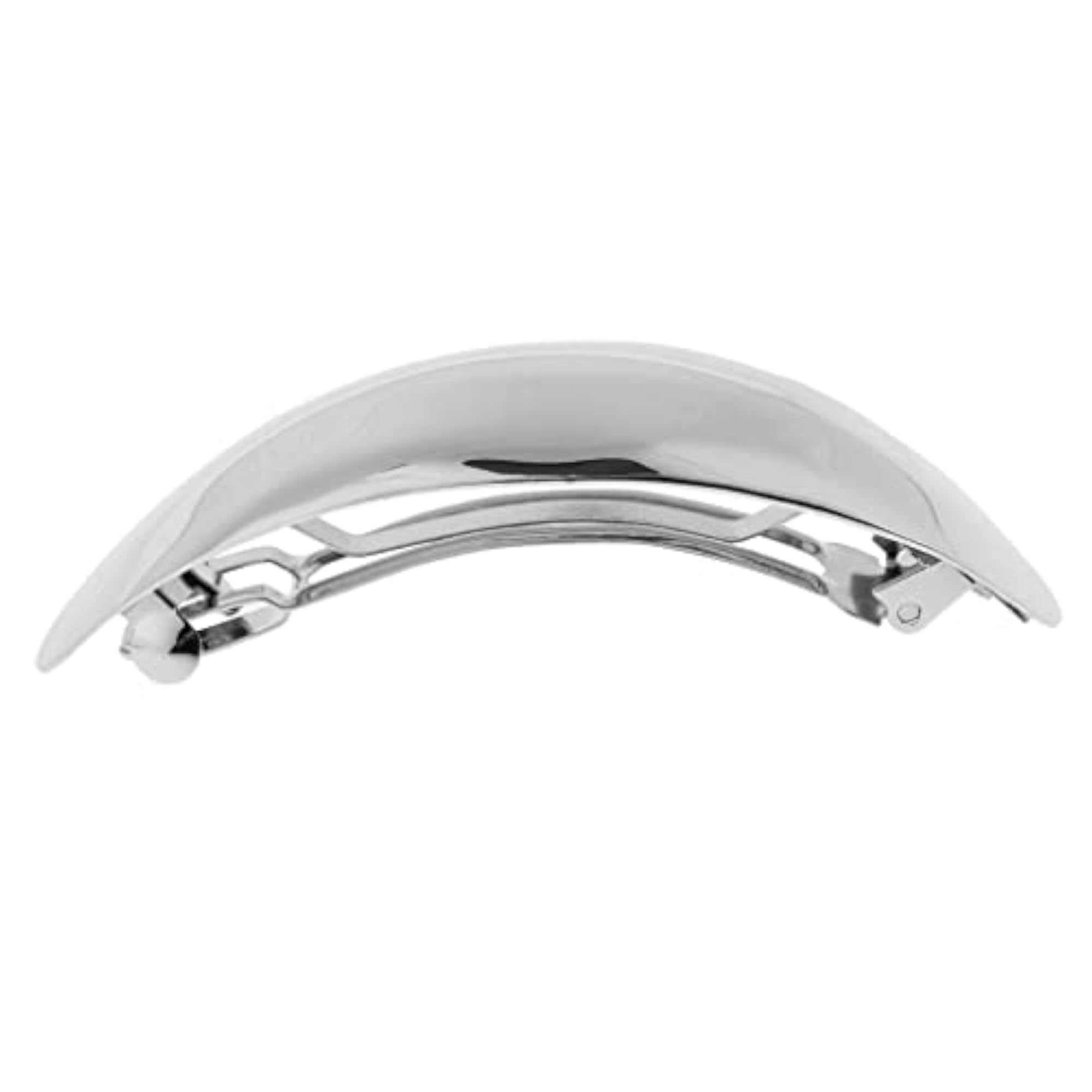 6x Shiny Metal Curved French Barrette Hair Clips