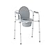 Dr. Dunley 3-in-1 Bedside Commode Chair – Steel Folding Frame, 7.5 QT Bucket, 350 lb Weight Capacity, Clip-On Toilet Seat, Bathroom Safety Aid for Seniors, Tool-Free Assembly – Gray
