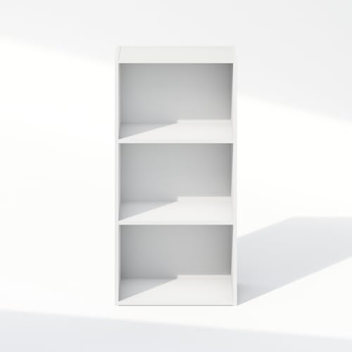 Image of Furinno Reed Closet Organizers and Storage, 3-Tier Closet Organizer, Open Shelf Closet Storage, for Wardrobe, Bedroom, Living Room, White