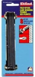 Eklind 20812 8 Piece Classic Fold-Up SAE Hex Key Set (3/32" to 1/4")