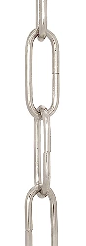 Image of B&P Lamp Nickel Plated, Heavy Duty Straight-Sided Chain, 3 Ft. Length