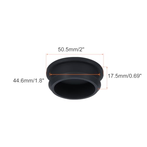 Image of Snap in Locking Hole Plugs Rubber Panel Seal Cover Drilled Silicone Caps, [for Kitchen Rubber, Waterproof Sealing Plugs] - 44.6mm /1.76in /Black /2Pcs