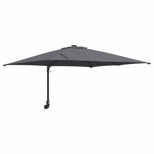 vidaXL Sombrilla de jardín Antracita 248,5 x 247,5 x 160 cm, Parasol de jardín, montable en la Pared, Resistente a UV, Dosel Ajustable, sombrilla Moderna, Sombra para Patio