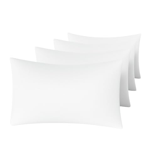 MINIPANDA White Pillow Cases Standard Size Set of 4 - Super Soft Smooth and Breathable Standard Pillow Cases- Envelope Design - Machine Washable Lightweight (20X26 Inches (4 Piece))