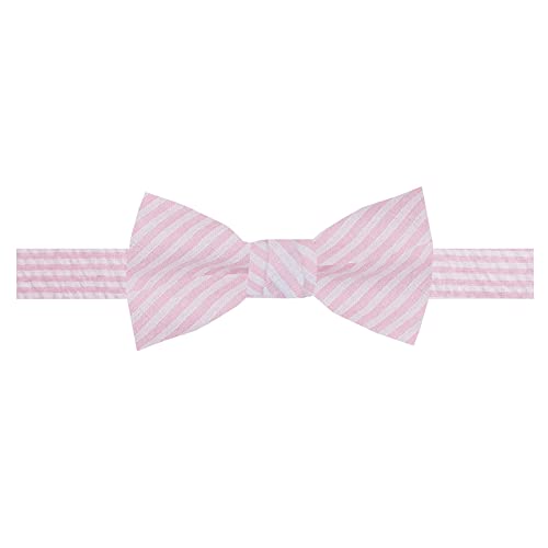 Jacob Alexander Boys' Seersucker Striped Pattern Pre-Tied Banded Bow Tie